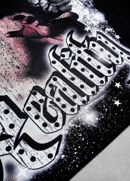 Angel Bubble Gum Graphic Tee - Cropped Digital Print T-Shirt