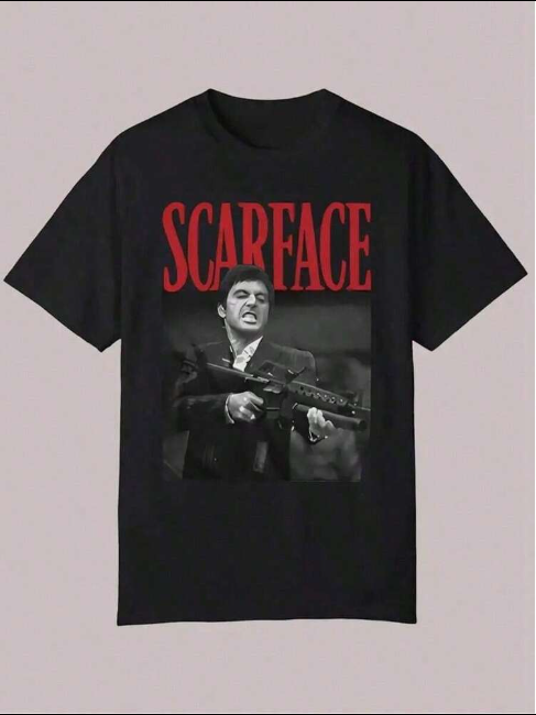 Iconic Movie Pose Graphic Tee - Premium Black Cotton T-Shirt