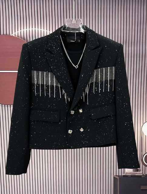 Tassel Chain Suit Jacket - Men's Premium European Design Blazer